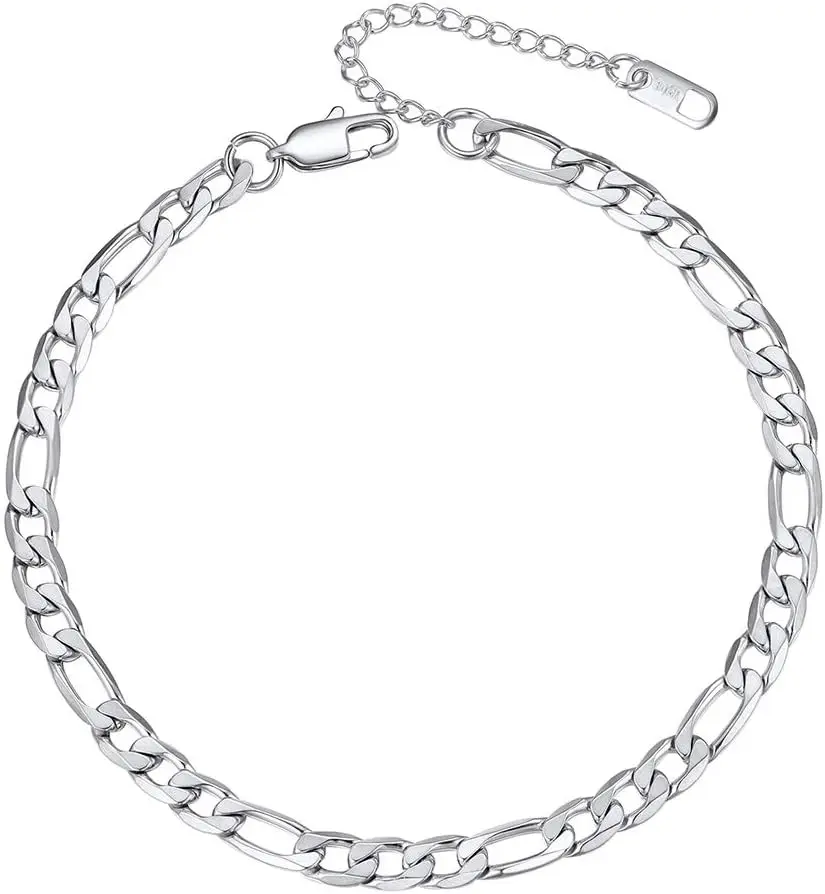 D: silver-figaro chain-6mm