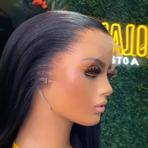 180% Bone Straight Glueless Wigs Human Hair Wear Go Straight 7X5 Transparent Lace Closure Human Hair Wigs Really Human Hair 5X5 Hd Lace Wigs For Women Pre Pre Plucked With Baby Hair