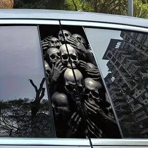 Skull Pattern Car Sticker, Self-adhesive Waterproof Sticker, Scratch-resistant Car Decorative Sticker, Universal Car Exterior Accessories, Premium Skull Stickers