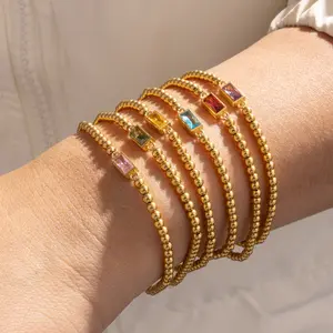 Fashion Birthstone Bracelet for Women Simple December Birthstone Round Bead Jewelry pounamu  necklace