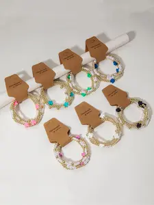 Fashion Colorful Cross Charm Decor Beaded Bracelet, Boho Style Jewelry for Women & Men, Trendy All-match & Exquisite Jewelry for Birthday Gift, Stackable Bracelets