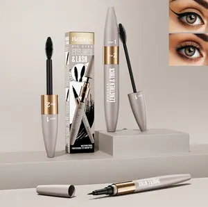 Waterproof Mascara and Eyeliner Kit, Smudge-Proof Dense Lashes, Big Eyes Eye Makeup for Daily Use