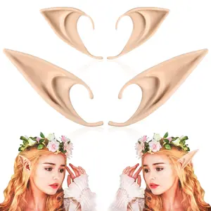 Medium and Long Style Cosplay Soft Pointed Ears Renaissance Party Christmas Halloween Custome Makeup Costume Accessories Elven Masquerade Vampire Fairy Ears (2 Pairs)
