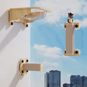 Floating Suction Cup Space Pod Cat Bed, Hanging Nest Pet Glass Bed, No-Drill Stable Wall Mount, Cat Play and Sleep Area, Scratch Pad, Shaped Beds