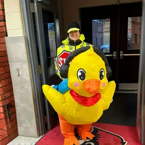 Adult Inflatable Duck Costume, Fun Halloween, Comfortable Easy Wear Design, Perfect for Parties & Role-Playing Games, Yellow