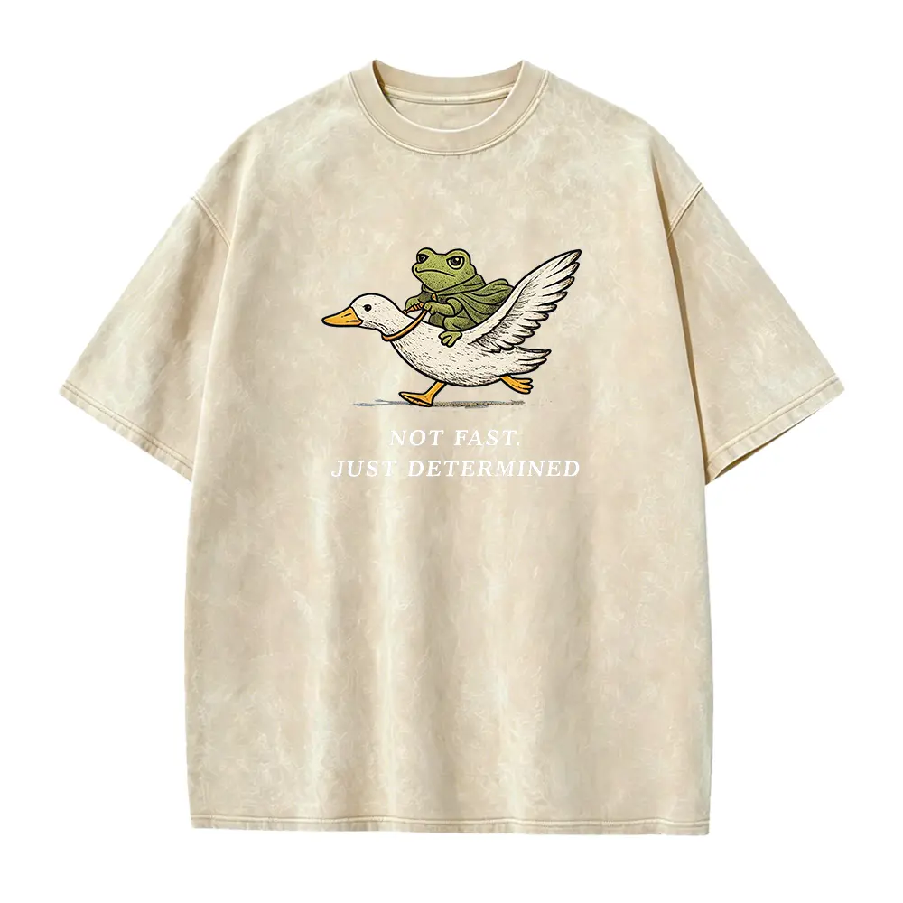 Not Fast Just Determined Shirt, Funny Frog and Goose Tee, Chaotic Animal Shirt, Retro Frog Goose Graphic Tee