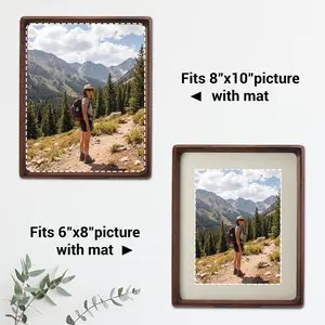 10 Inch Walnut Wood Picture Frame, Inner Frame 20.3×25.4cm, Mortise and Tenon Joint, Acrylic Front & Wood Back, Fits 8x10 & 6x8 Inch Photos, Tabletop & Wall Mount, Pop-Up Design, Gift & Home Decoration, Brown