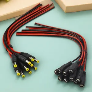 12V DC Power Connector Kit, 5/20/50 Pcs, 5.5x2.1mm Plug & Jack, Adapter Cable for LED Strips, CCTV Camera, Wiring Tools, Universal Electrical Connectors