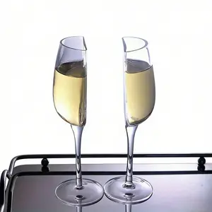 7.44oz Half Round Wine Glass - European Long Stem Design, High Quality Reusable Glass for Red White Wine Champagne, Hand Wash Only for Party Home Gift