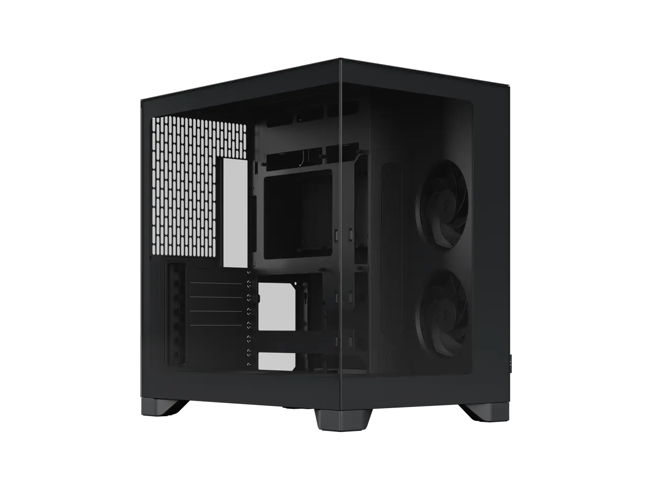 Fractal Design Pop 2 Vision Black - Dual-Chamber PC Gaming Case - Front and Side Glass Panels- Four 120 mm Reverse Blade Fans Included - Spacious Interior - E-ATX (up to 280 mm) ATX/mATX/ITX