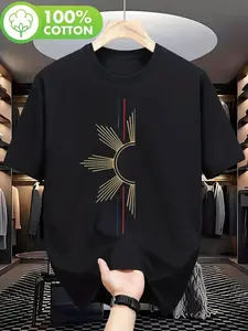 Allseason Men's & (same style for) unisex Philippine Flag T-Shirt - Heavyweight 180gsm Retro Sun Ray & Stripes Design with Philippine Flag Star Round Neck Casual Shirt for Men & Women Machine Washable Black Top (Sizes S-XXL)