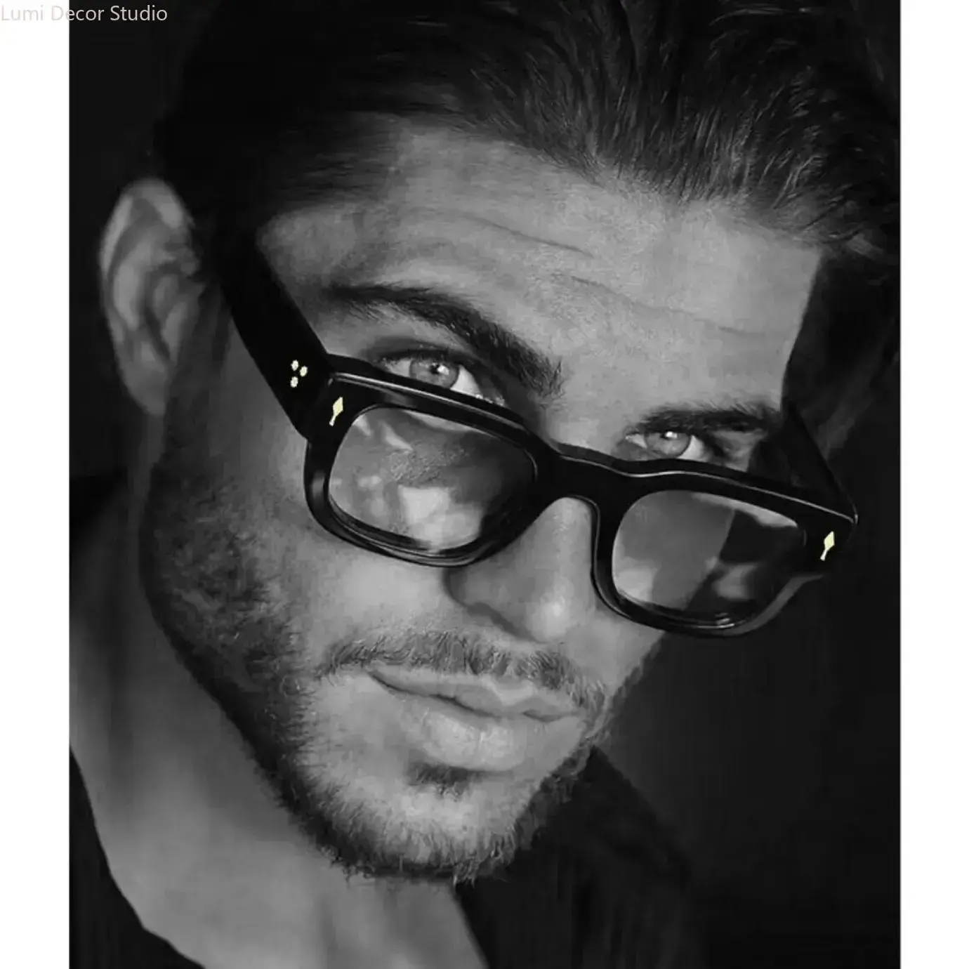 Thick Square Frame Blue Light Blocking Glasses with Rivet Details ...