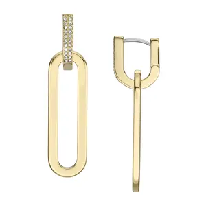 Fossil Women's Heritage D-Link Glitz Gold-Tone Stainless Steel Drop Earrings