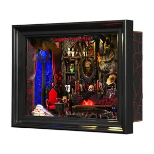 Book Nook Kit, 3D Wooden Puzzles for Adults Booknook Magic Bookshelf Miniature Kit Shelf Decor Decoratvie Bookends Tiny House Gifts (count Dracula)