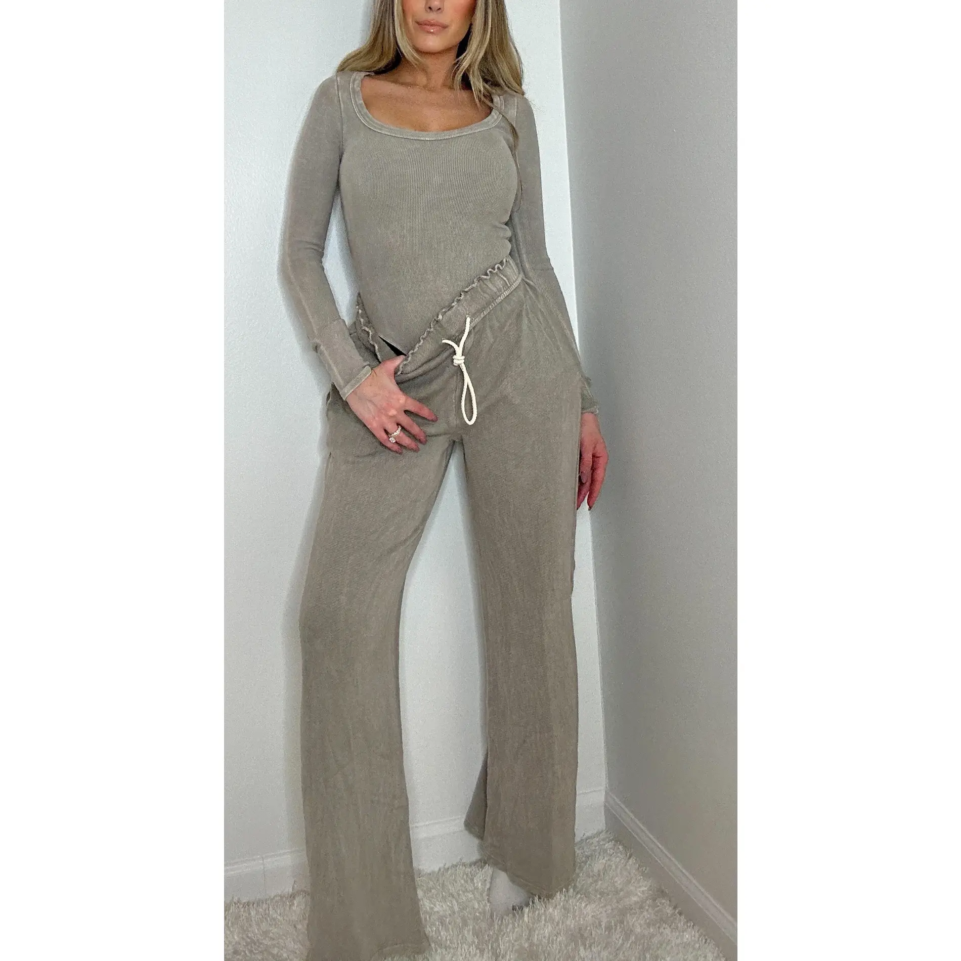 JAYDA- RIBBED SWEAT SET