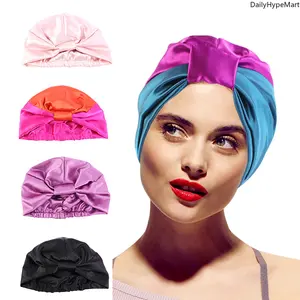 Double-Layer Satin Sleep Cap - Chemo Headwear for Hair Loss, Shower Accessory, Fashion Head Wrap, Shower Cap