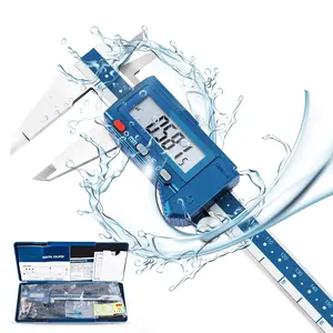 Digital Caliper 8", IP54 Stainless Steel Water Resistant Caliper with Large LCD Display and Storage Case, Easy  Between Inch/Metric/Fraction, Accuracy 0.001'', Precision Measuring Tool
