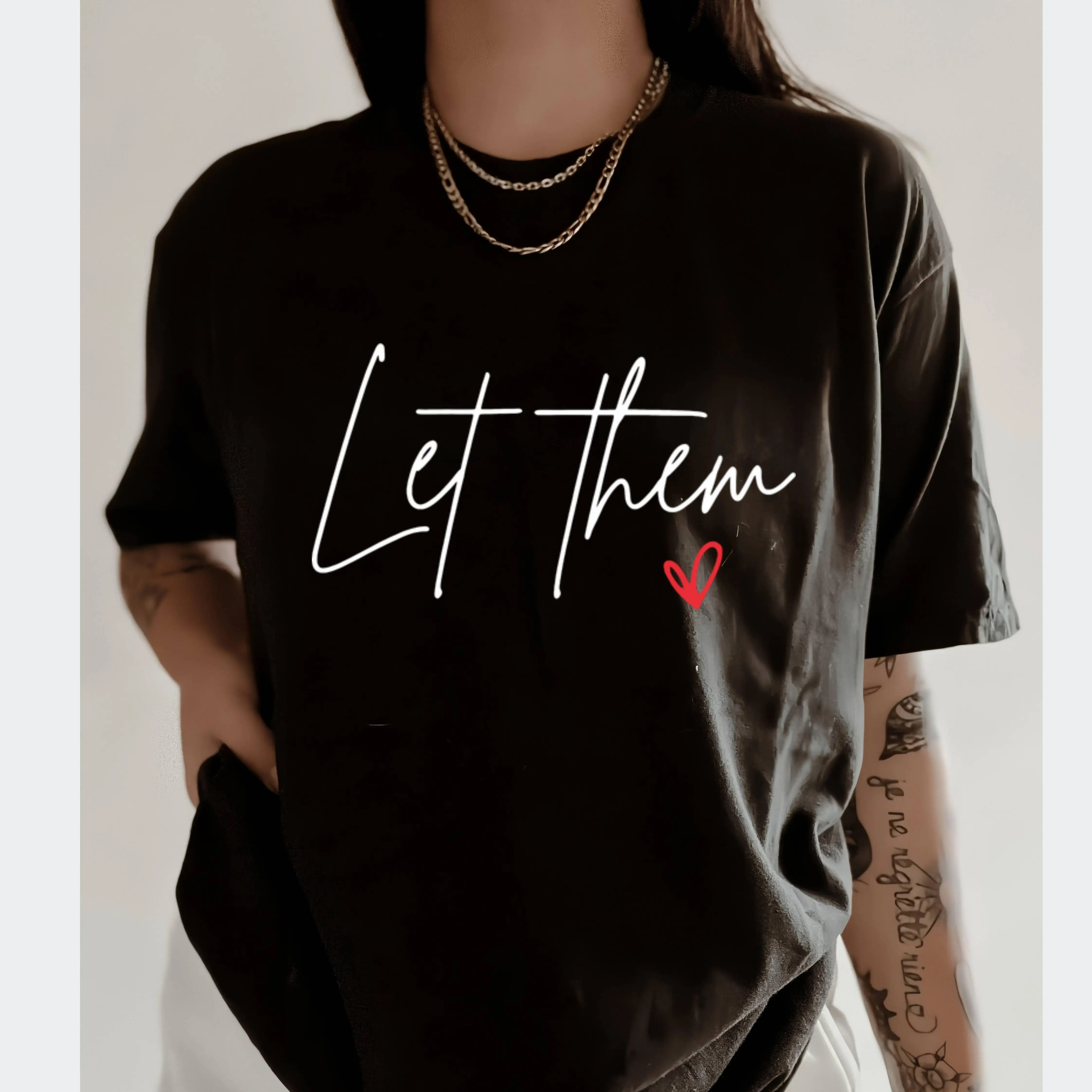Soft Cotton Let Them Tee – Women's Inspirational Shirt with Positive Saying