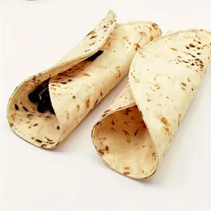 1Pc canvas roll-up pencil case, pancake burrito design, portable stationery organizer, burrito pencil storage bag