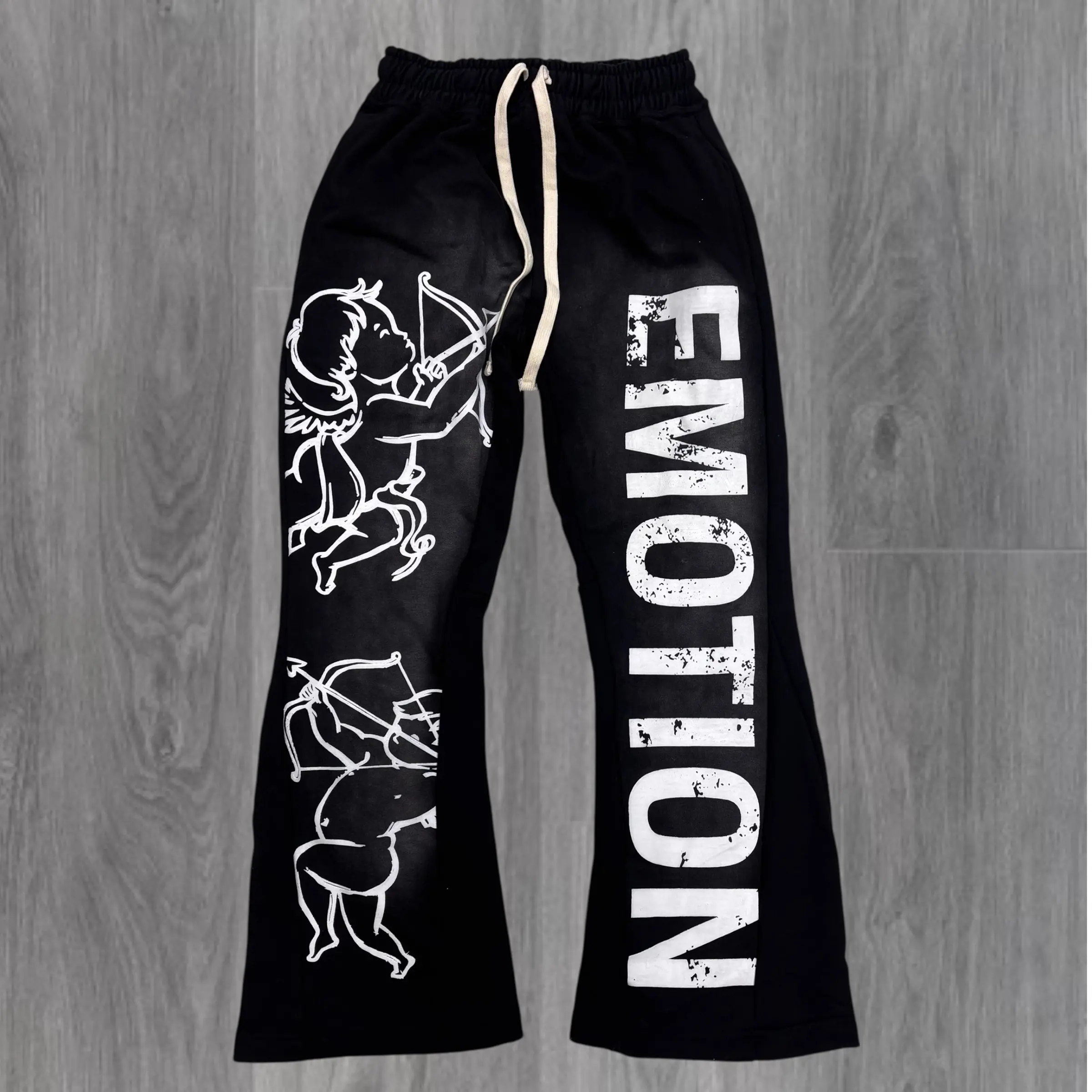Mixed Emotions - Cupid Stacked Sweat Pants - Acid Black