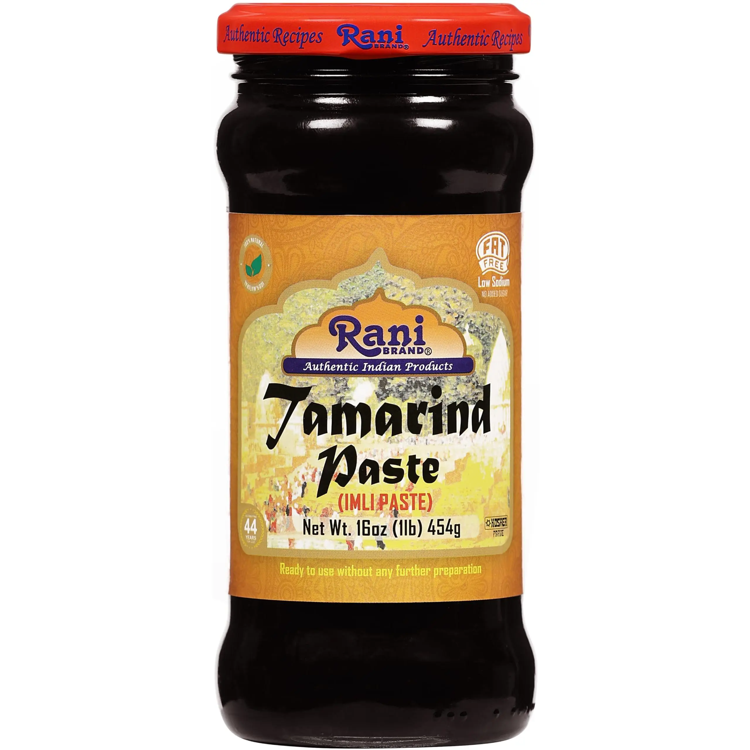 Rani Tamarind Paste Puree (Imli) 16oz (1lb) 454g Glass Jar, No added sugar ~ All Natural | Vegan | Gluten Free | No Colors | NON-GMO | Kosher | Indian Origin