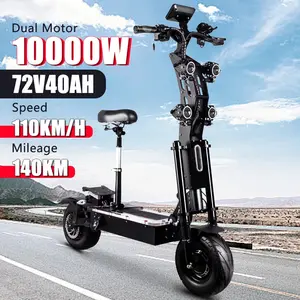 X14-72V 10000W OFF-ROAD BEAST!95KM/H & 130KM RANGE!DUAL MOTOR POWER for 40° Hill Climb!14" Tires, Hydraulic Brake & RGB Lights - The ULTIMATE  Scooter! Powerful App-Enabled  Mobility with Seat Heavy Powerful Adult Commuting   electric Scooter Portable 06