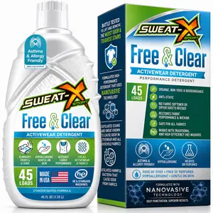 Sweat X Sport Free & Clear Activewear Laundry Detergent – Fragrance-Free, Hypoallergenic for Sensitive Skin, 45 Loads, HE & Standard Washers, 45 fl oz