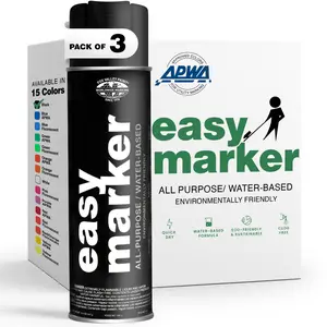 Fox Valley Easy Marker Inverted Marking Spray Paint - 18 oz (Pack of 3), Upside Down Marking Paint for Grass & Tree Marking, Parking Lot, Quick Drying & Durable