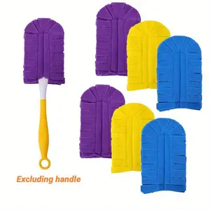 6 Pack-Mixed Color Duster Refill, 360° Fleece Duster Refills, Reusable Duster Refills, Heavy Duty Compatible with Swiffer Hand Duster, (Excluding handle)