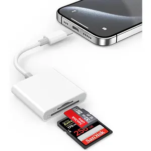 USB C SD Card Reader,  SD Card Reader Adapter with Dual Slots for  16 15 Pro Max iPad MacBook Galaxy, USB Type C High-Speed Trail Camera Viewer Memory Card Reader, Plug and Play