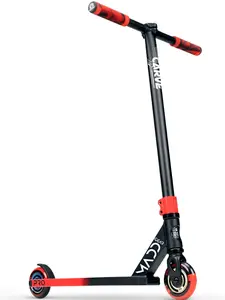 Madd Gear Red Carve Pro Freestyle Stunt Scooter - Strong Lightweight Aluminum Deck for Beginner 6 Years and Up