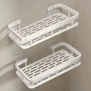 Waterproof Adhesive Shower Shelf, Ideal for Shower, Bathtub, or Toilet, Durable Design for Holding Toiletries, Easy Installation