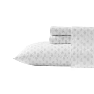 Laura Ashley Francesca Grey-White Queen Sheet Set