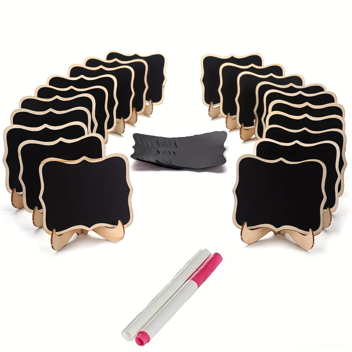 20pcs/10Set Food Mini Chalkboard Signs with Stand, Wedding Signs, Chalkboard, Food Signs, Place Cards, Message Board, Party Supplies And Event Decorations