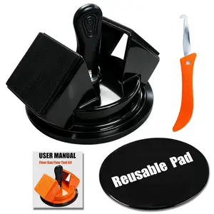 Gap Fixer Tool Kit with Reusable Nano-Pad,45°Striking Surface Laminate Repair with Suction Cup for Fixer Wood/Vinyl Plank Flooring (Black)