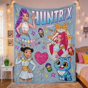 K-Pop Hunter X Hunter Theme Flannel Blanket, Custom Image Blanket, Soft Blankets, Lightweight Home Decor and lightweight flannel blankets, suitable for all seasons.