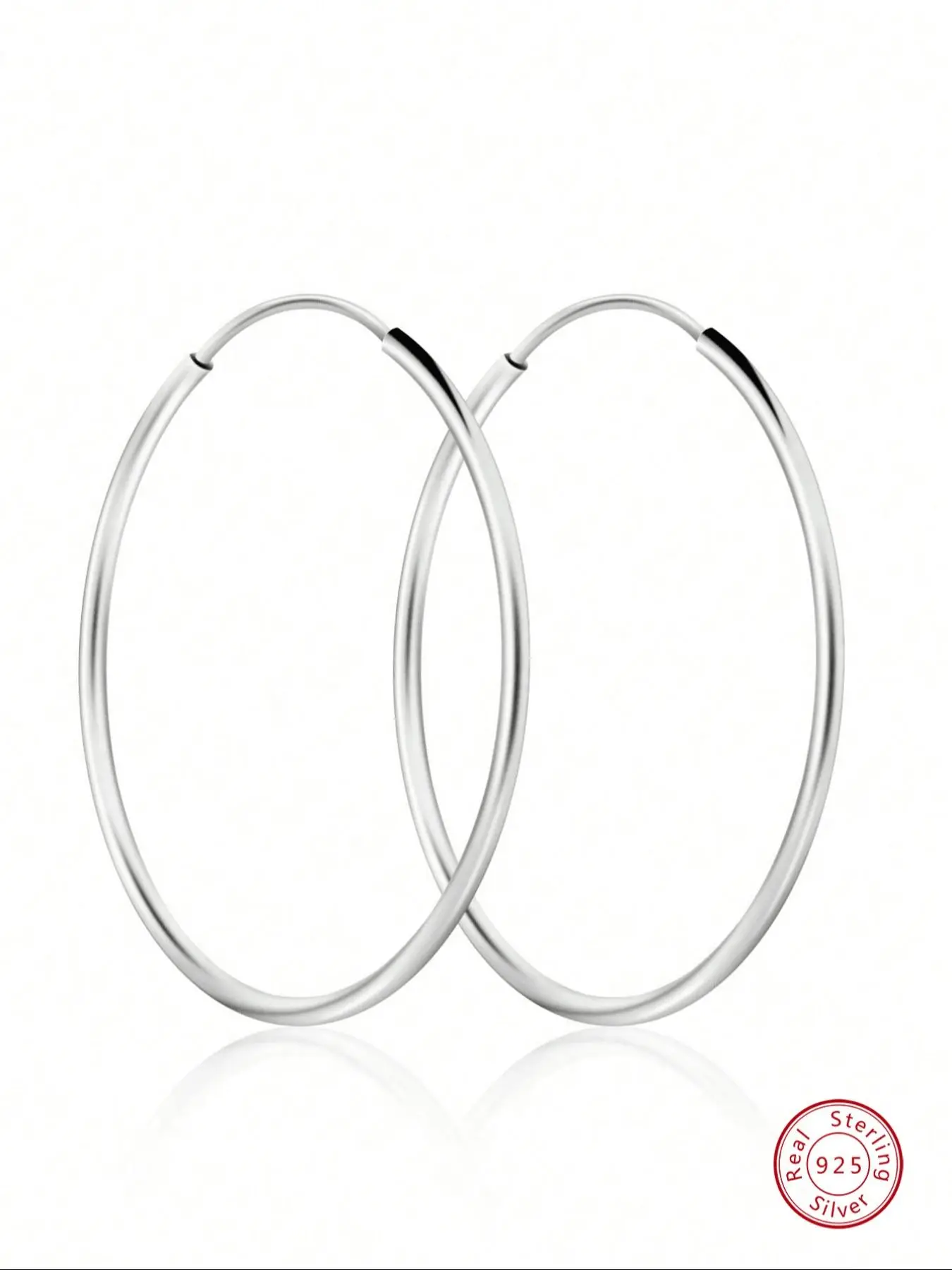 925 Sterling Silver Simple Plain Silver Earrings, Fashionable Earrings for Women, Elegant All-match Fashion Accessories for Daily Wear