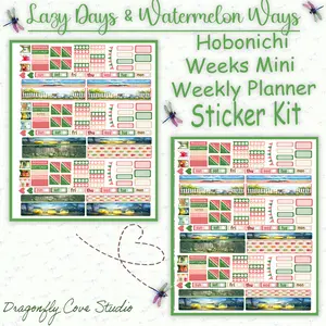 Hobonichi Weeks Mini Weekly Cottagecore Lazy Days & Watermelon Ways Planner Sticker Set