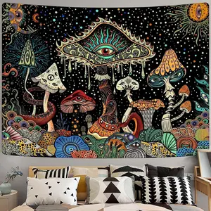 Mushroom Tapestry, Hippie Tapestry for Bedroom, Cute Tapestries, Aesthetic Wall Tapestries, Wall Hanging for Bedroom Dorm Living Room