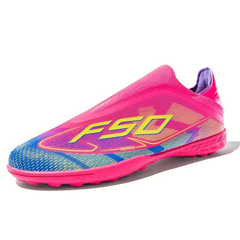 LISM Men's Training Cleats - AG/TF Studs with Non-Slip TPU Sole, Lightweight PU Upper, Neon Pink/Blue/Green/Orange/Black/White/, All-Terrain Grip for Soccer, Indoor/ Matches & Training - Cushioned Comfort, All-Weather Performance - Ideal for Professional