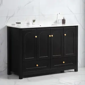 Bellemave 48" Bathroom Drawers Floor Cabinet Vanity Combo with Ceramic Sink, 4 Soft-Close Doors, 2 Drawers, and Abundant Storage, Drawers Floor Cabinets