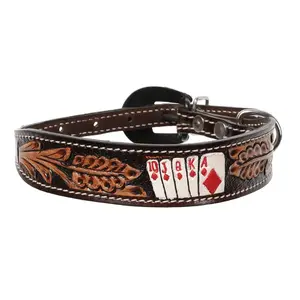 Diamond Flush Leather Dog Collar Diamond Flush Leather Dog Collar