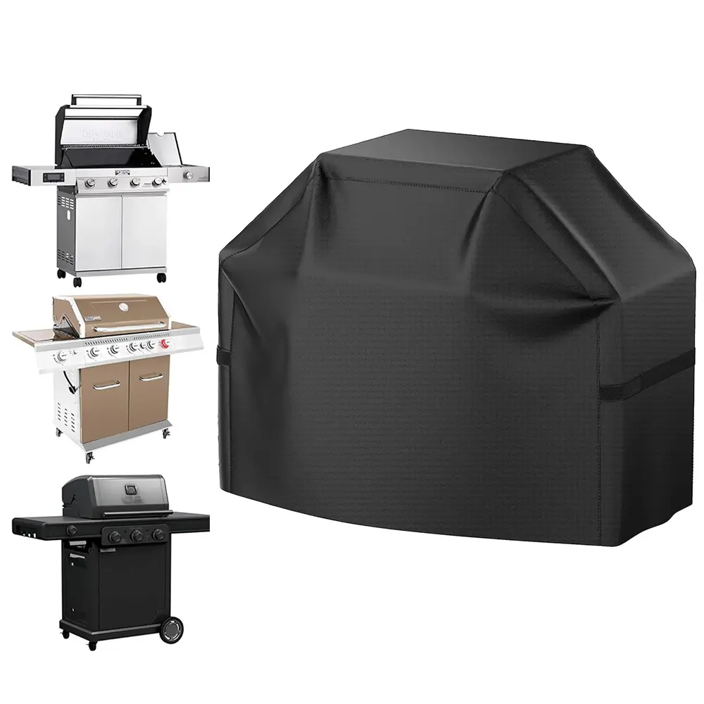 58 Inch BBQ Gas Grill Cover, Household Dust Cover, Dustproof Cover, Waterproof, Anti-UV, Rip-Proof, Fade Resistant, Durable Cover, Dustproof Design, with Hook-And-Loop Straps & Adjustable Hem Drawstring, Dustproof Design Covers