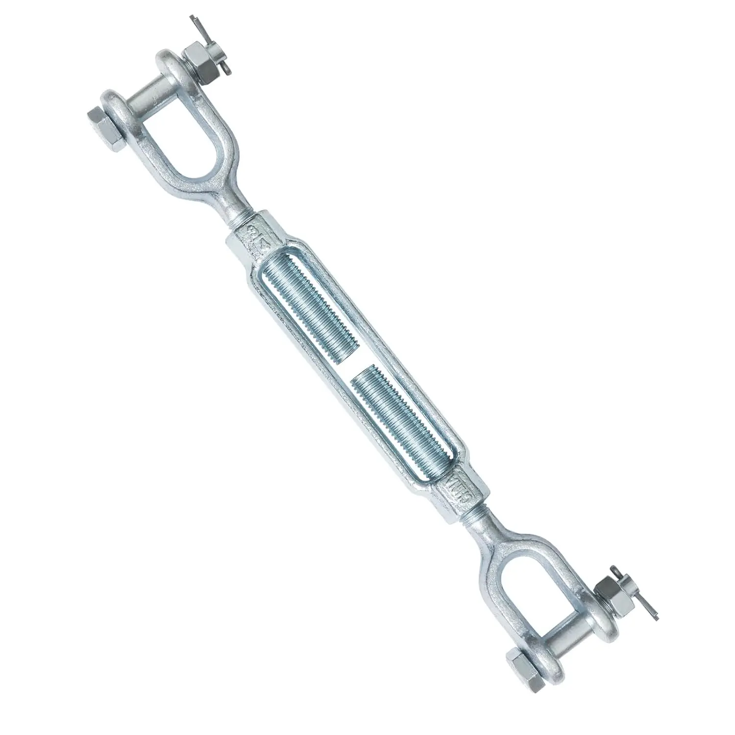 3/4" Jaw Jaw Turnbuckle Galvanized Jaw and Jaw Turnbuckle, Jaw Jaw Closed Body Marine Turnbuckle Jaw, 8000lbs Working Load Limit, Durable for Wire Rope Cable (3/4" x 6")