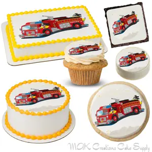 Firefighter Dalmatians Edible Cake & Dessert Toppers ~ Cute for Young Childs Party Theme & Dessert Ideas!