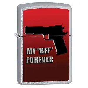 Zippo Lighter - My BFF Forever Satin Chrome