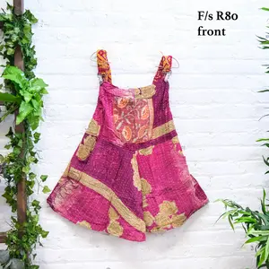 Kantha Rompers with Pockets, Handmade Cotton Boho Bib Jumpsuit, Sustainable Fashion, Summer Overalls, Hippie Style, Patchwork Vintage Fashion