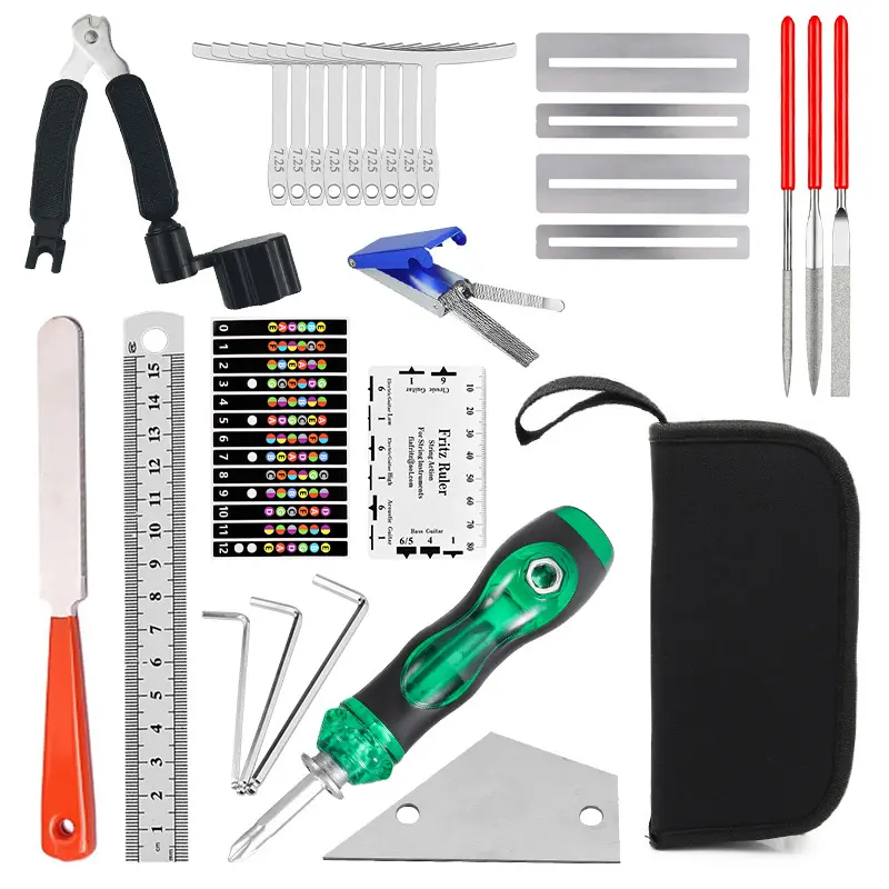 28 Packs Guitar Accessories Gifts, Guitar Maintenance Kit with Carry Bag, Guitar Repair Kit for Acoustic Electric Guitar Ukulele Bass Banjo, Guitar Setup Kit
