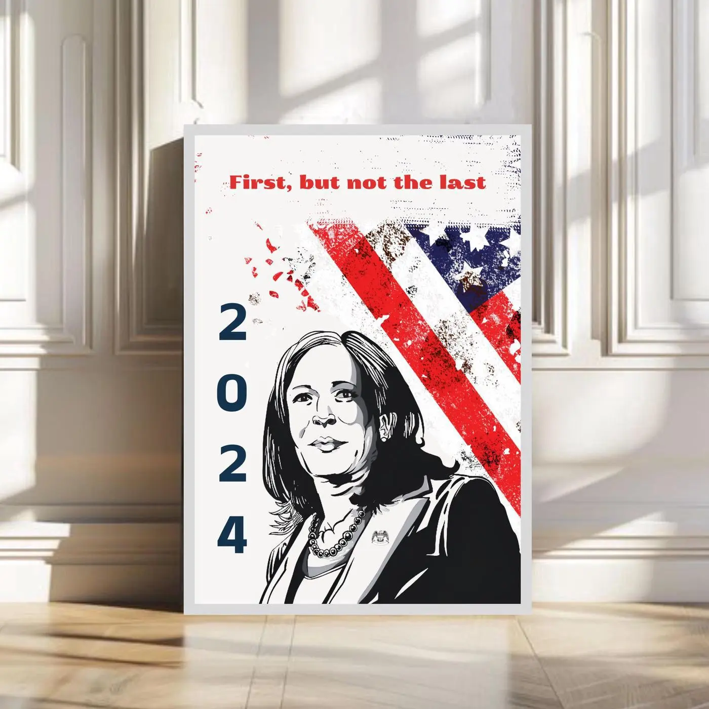 Kamala Harris Digital Poster-2024 Presidential Campaign-First Woman President-Patriotic Decor