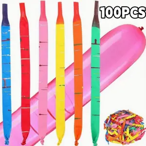100 Colorful Balloons Shaped Like Rockets, Accompanied by Two Pumps, Perfect for Party Decorations for Easter, Halloween, Christmas, And Birthday Celebrations money gift outdoor